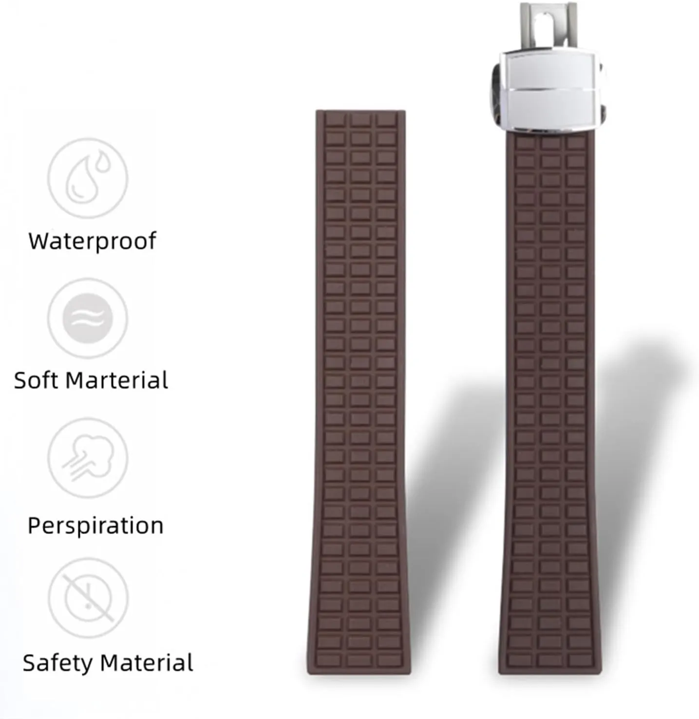 HaoLMi-18mm 19mm Waterproof FKM Fluororubber Rubber Watch Band Accessories Replace for Patek Strap for Philippe for Aquanaut 5067A-001 Belt