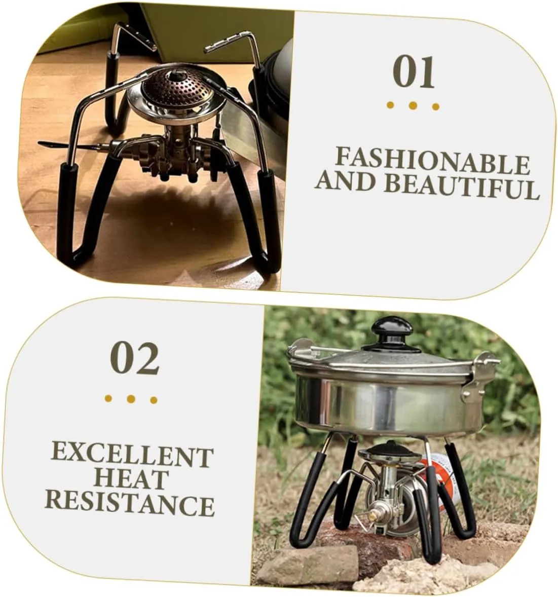 Happyyami 8 Pcs Outdoor Spider Stove Cover Furnace Leg Cover Non-Slip Silicone Tube Stove Leg Protector Stove Leg