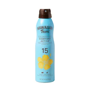 Hawaiian Tropic Everyday Active Clear Spray Sunscreen SPF 15, 6oz | Hawaiian Tropic Sunscreen SPF 15, Sunblock, Oxybenzone Free Sunscreen, Spray On Sunscreen, Body Sunscreen Spray, 6oz