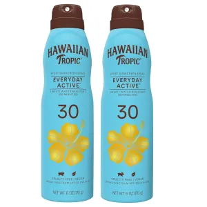 Hawaiian Tropic Everyday Active Clear Spray Sunscreen SPF 30| Hawaiian Tropic Sunscreen Spray SPF 30, Sunblock, Oxybenzone-Free, 6oz each Twin Pack