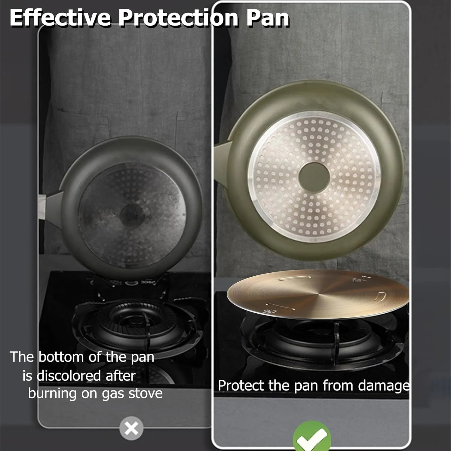 Heat Conduction Plate for Gas Stove, Heat Diffuser Stainless Steel Adapter Plate, with Removable Handle, for Coffee Milk Cookware Simmer Ring Induction Hob Plate Heat Diffuser(7.9inch)
