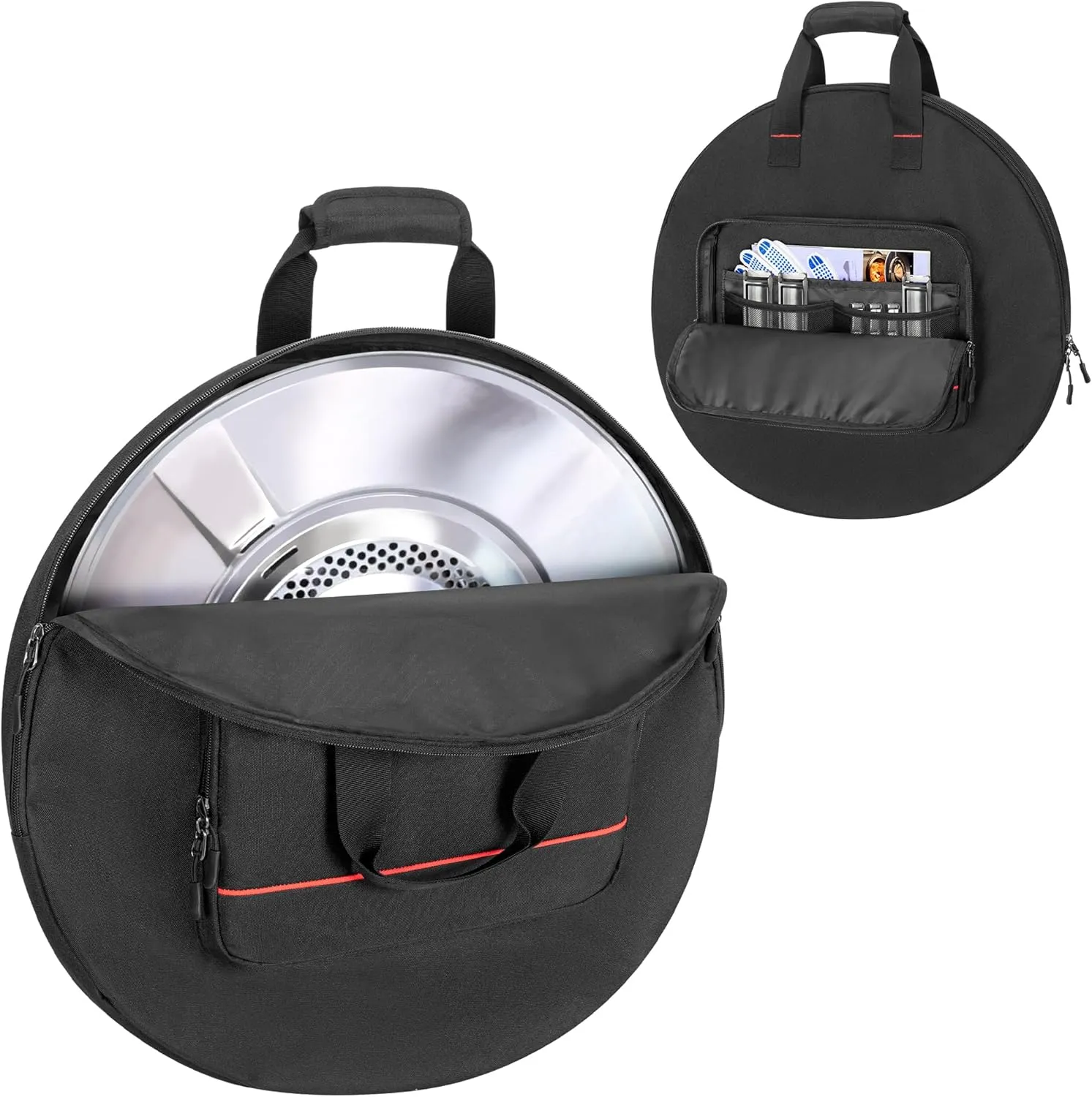 Heat Deflector Carry Bag Compatible with Solo Stove Ranger Heat Deflector 20”, Heat Deflector Transport and Storage Case with Handle & Pocket for Fire Pit Accessories, Dia: 21.5", Small
