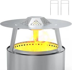 Heat Deflector for Solo Stove Bonfire 19.5" Stainless Steel Heat Diffuser Accessories with Carrying Handle and 3 Support Leg for 19.5" Other Outdoor Indoor Fire Pits