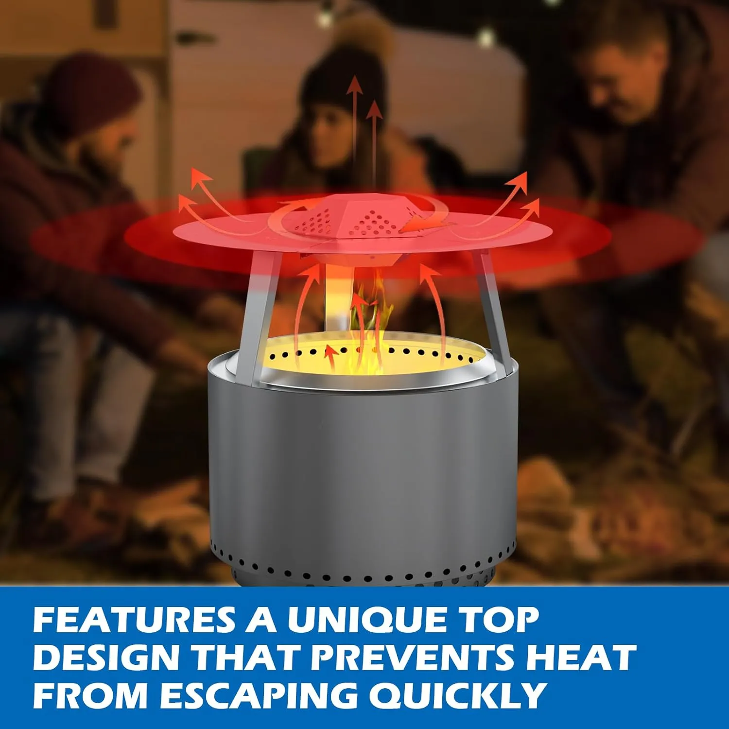 Heat Deflector for Solo Stove Bonfire 19.5" Stainless Steel Heat Diffuser Accessories with Carrying Handle and 3 Support Leg for 19.5" Other Outdoor Indoor Fire Pits