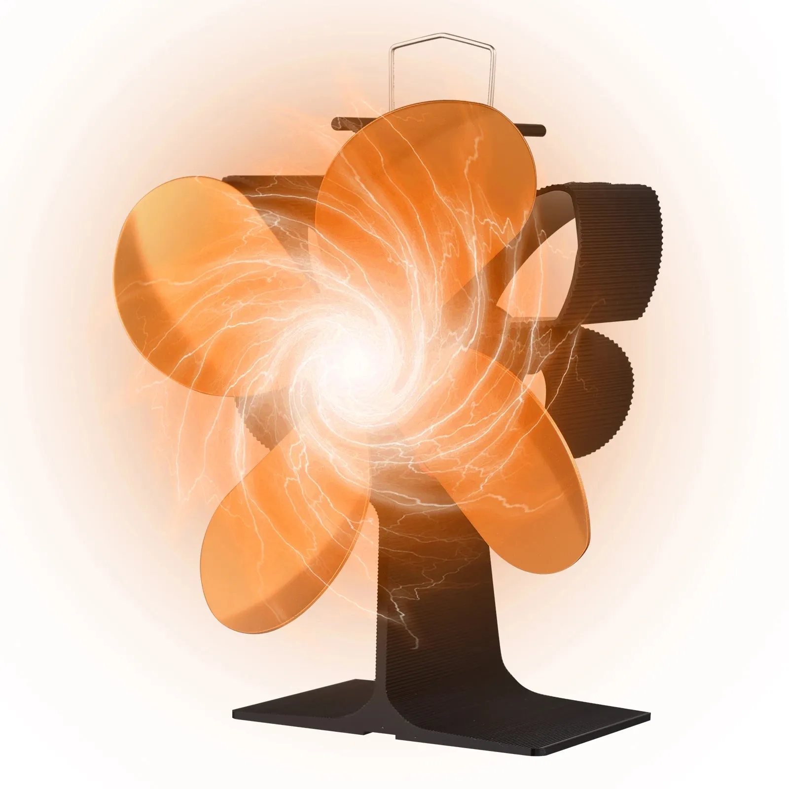 Heat Powered Stove Fan with 4 Blades and Overheating Protection