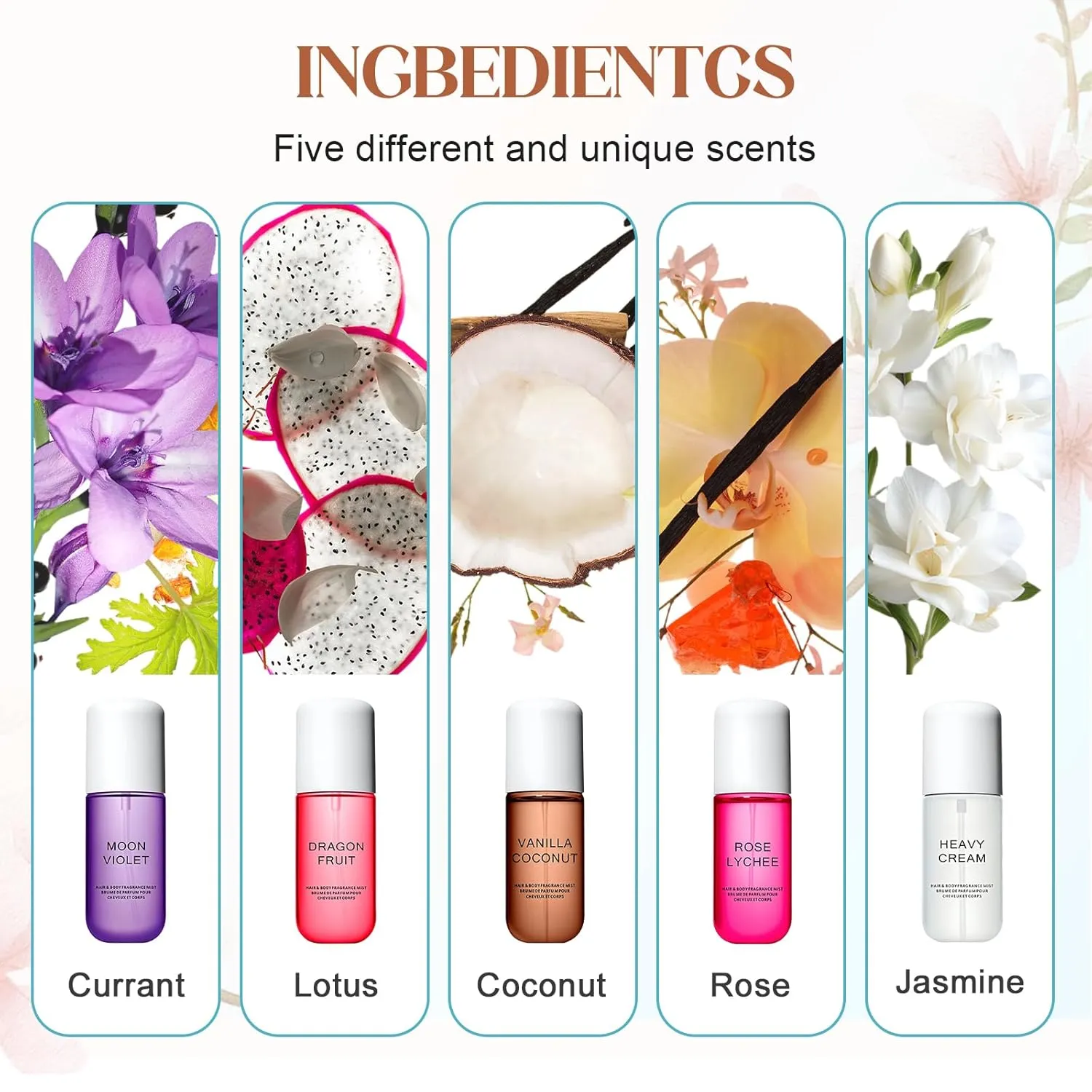 Heavy Cream Body Mist, 2025 New Heavy Creams Body and Hair Mist Perfume, Upgrade Vanilla Coconut Fragrance Body Spray for Women and Men, Long-Lasting Scent (One size, Mixed Pack)