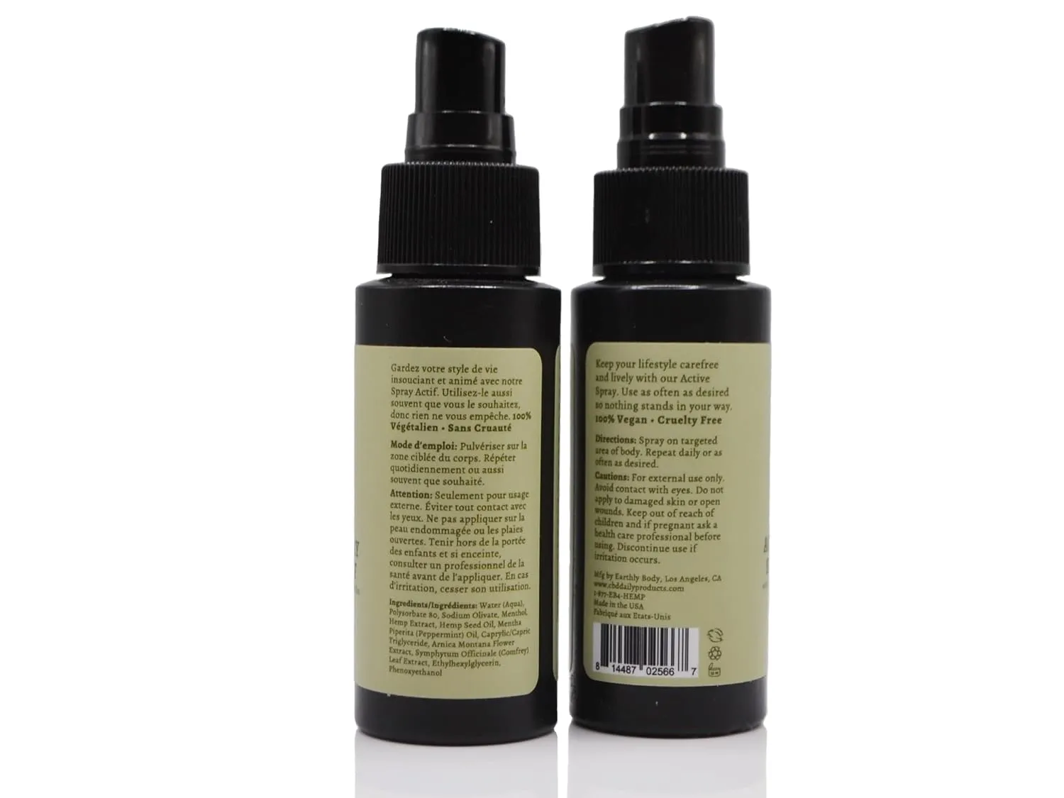 Hemp Daily Active Spray | Hemp Spray with Essential Oils | Vegan, Organic Ingredients, Calming | 2 Fluid Ounces, 2 Pack