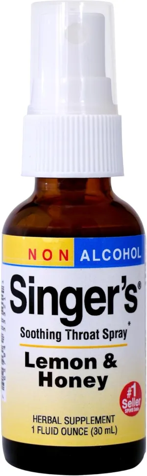 Herbs Etc. Singer's Saving Grace Lemon & Honey - Herbal Remedy Spray Aids Throat Comfort & Health - Soothing Hydrating Throat Support - Throat Relief Spray with Licorice - 1 fl oz (About 75 Servings)
