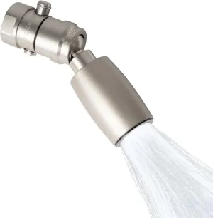 High Sierra Showerheads® - Solid Metal 2.0 GPM High-Flow Shower Head with Pressure Control Valve that Shuts It Off to Just a Trickle - Brushed Nickel