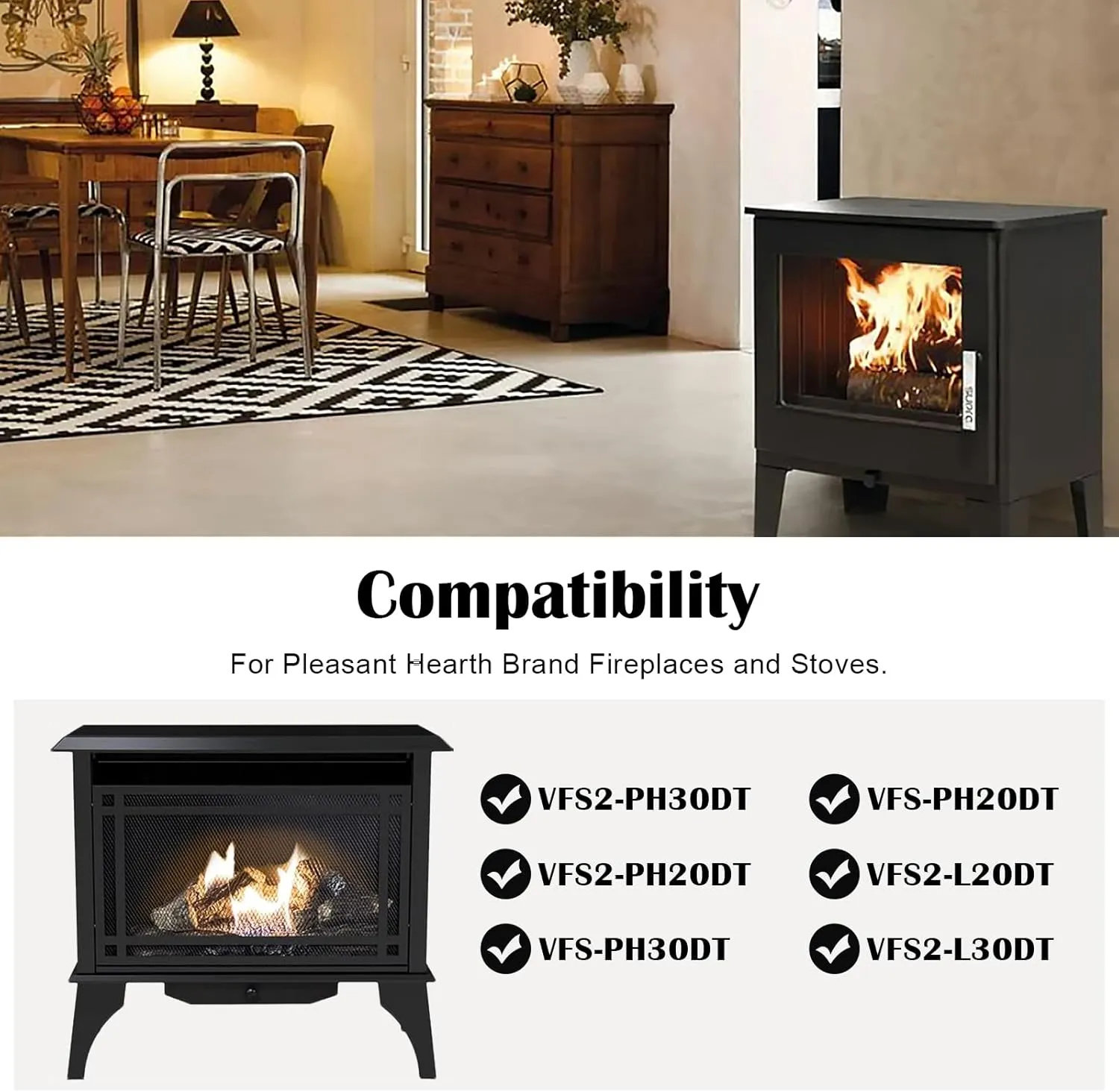 Hiorucet Speed Variable PBAR-2427 Fireplace Blower Fan Kit for Pleasant Hearth Vent Free Stove or Wood Burning Stoves, GHP Group VFS2-PH30DT VFS2-PH20DT VFS-PH20DT, 3200RPM Improve Heating Efficiency.