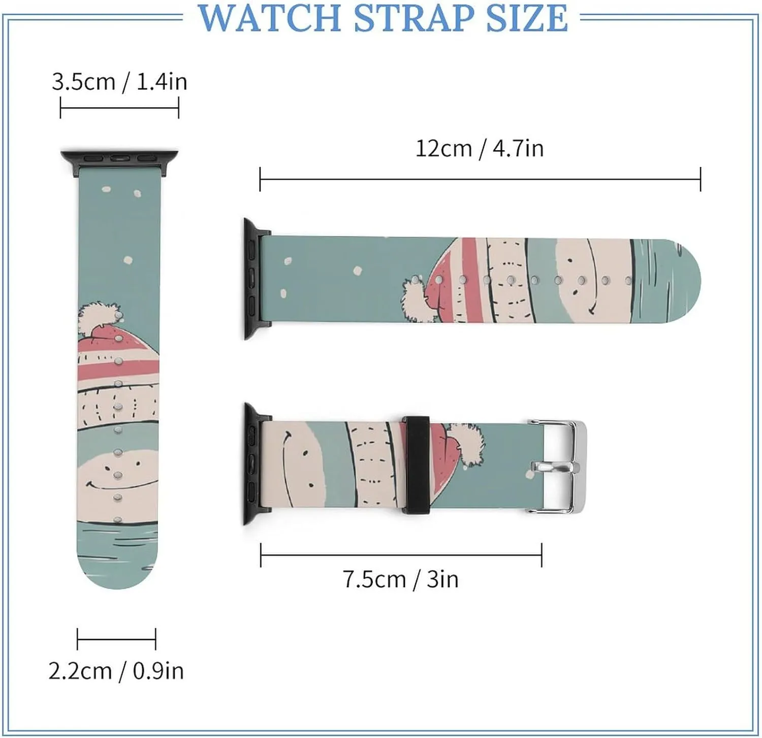 Hockey Shark Soft Silicone Watch Band Compatible with IWatch Breathable Adjustable Sport Strap