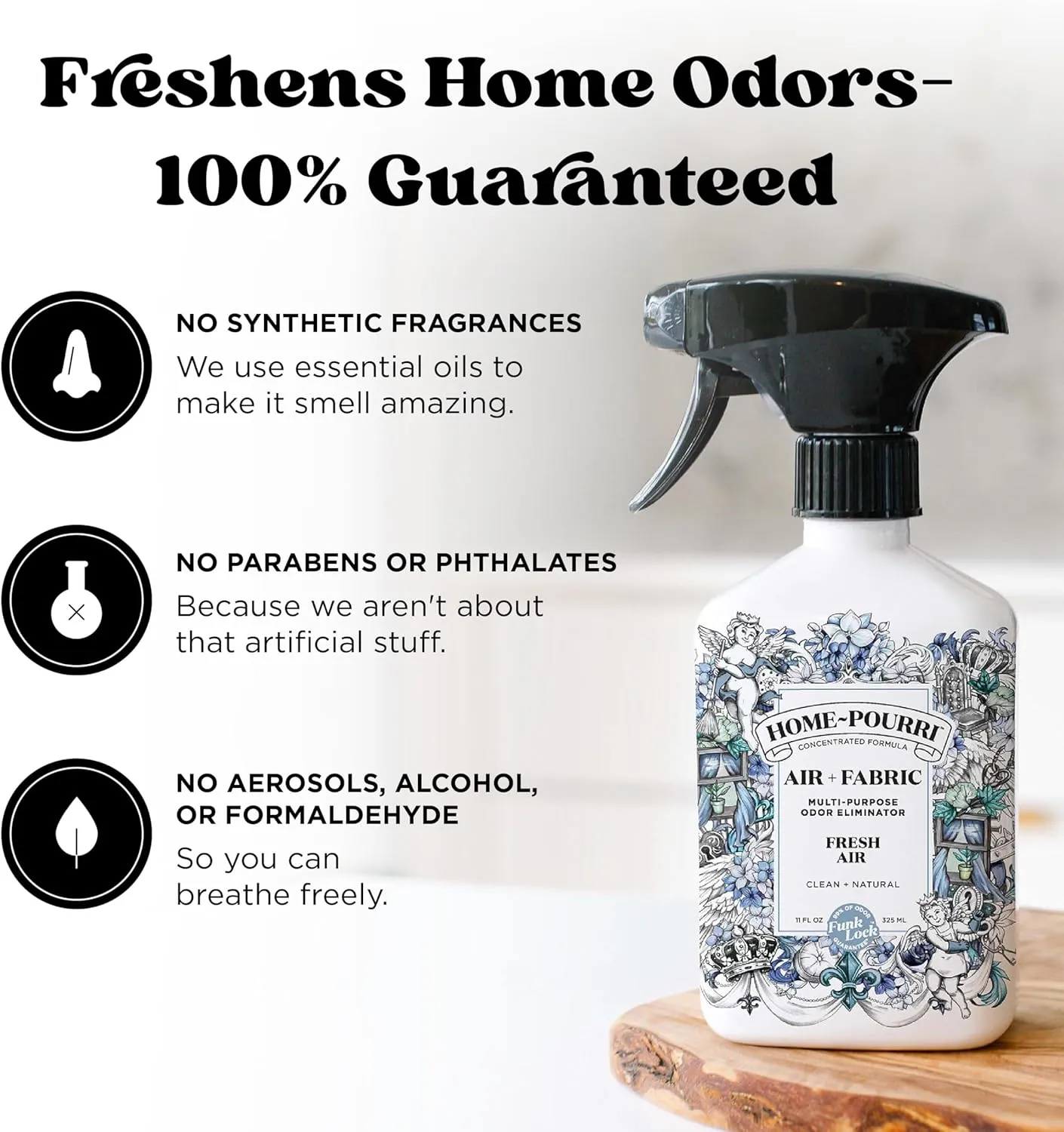 Home-Pourri Air   Fabric Multi-Purpose Odor Freshener Spray, Fresh Air, 11 Fl Oz - Jasmine, Fresh Air and Mint