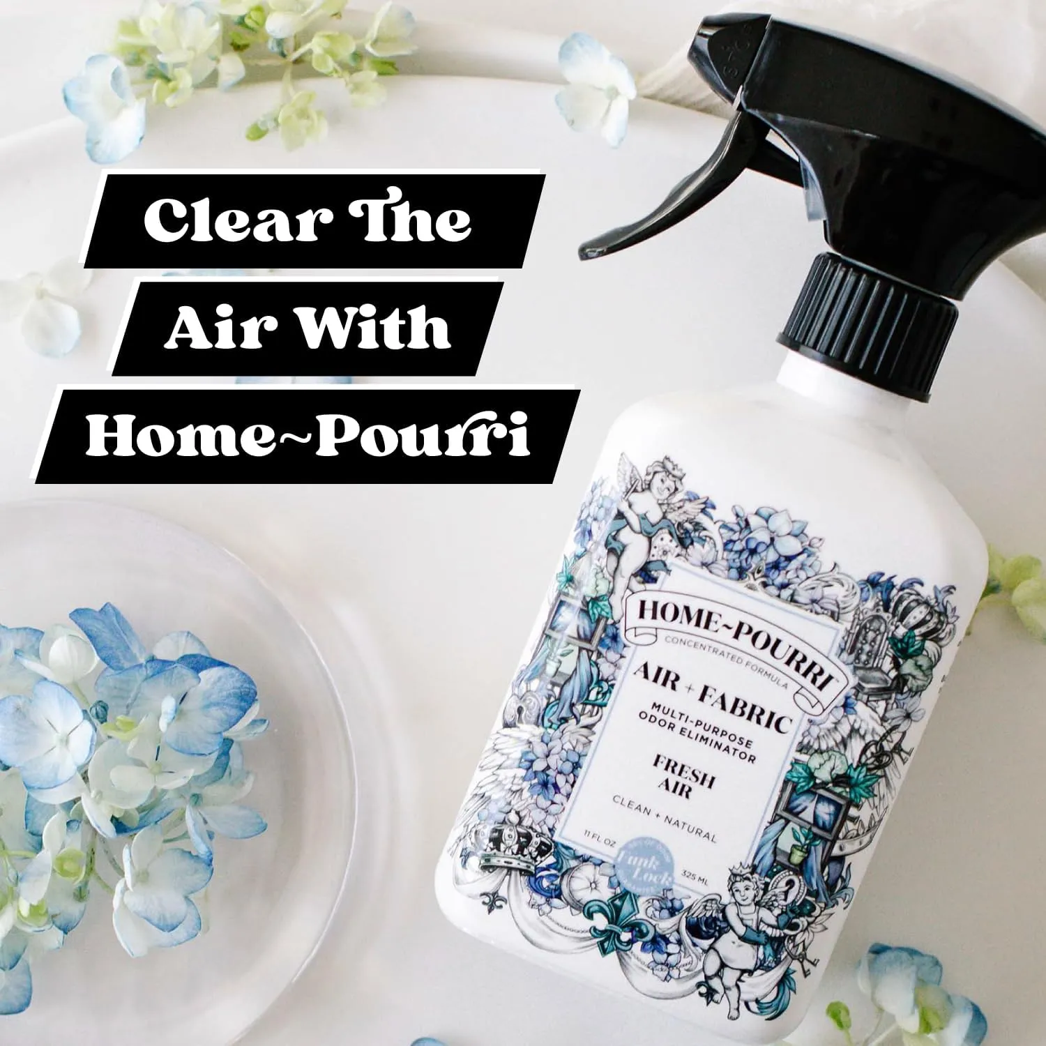 Home-Pourri Air   Fabric Multi-Purpose Odor Freshener Spray, Fresh Air, 11 Fl Oz - Jasmine, Fresh Air and Mint
