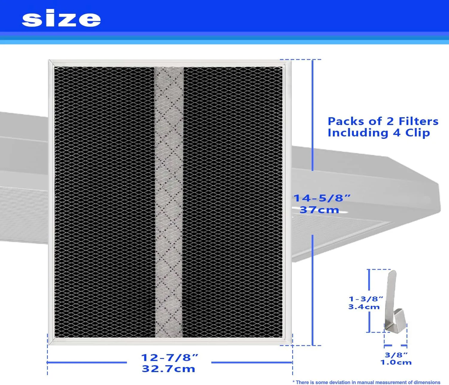 HPF30 Charcoal Filter Non-Ducted Charcoal Filter Compatible with Broan Range Hood Filter S97020466 14-5/8'' x 12-7/8'' replacement nu-tone stove hood filter for kitchen 2Pack (XC)