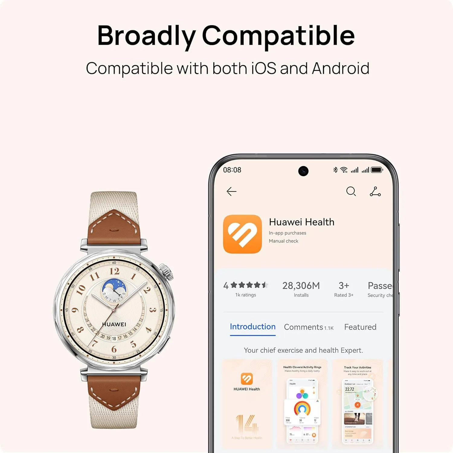 HUAWEI Watch GT 5 41mm Smartwatch (GPS), Hasta 7 Días de BaterÍa, Nueva experiencia de Carrera y Bicicleta, Sharp-Edged Design, Seguimiento de la salud, Compatible con iOS y Android (Gold)