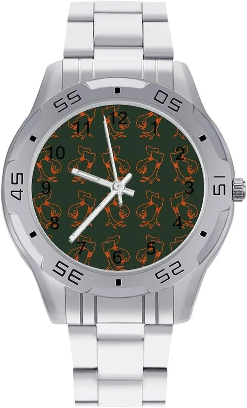 I Love Chicken Fingers Simple Stainless Steel Band Business Watch Dress Wrist Unique Luxury Work Casual Waterproof Watches