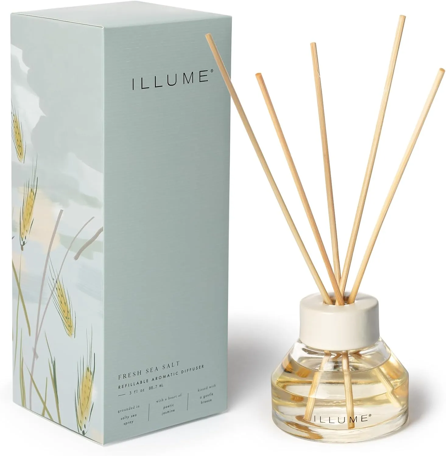 Illume Beautifully Done Essentials Fresh Sea Salt Aromatic, 3 oz. Diffuser