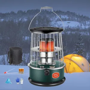 Indoor No Electric Kerosene Heater Portable Multifunctional Camping Stove Emergency Heating Stove, 6L Fuel Tank Capacity, Dark Green (Color : Dark Green)
