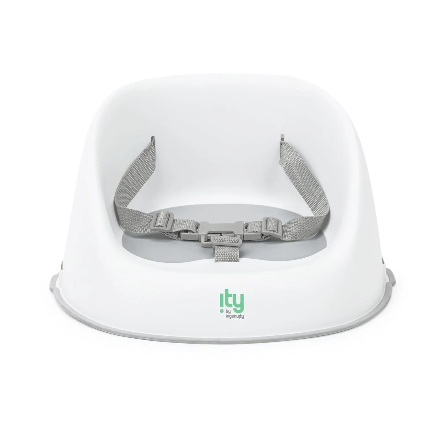 Ingenuity: ity by Ingenuity Simplicity Seat Easy-Clean Baby Booster Feeding Chair, 3-Point Harness, Washable Removable Straps - Grey