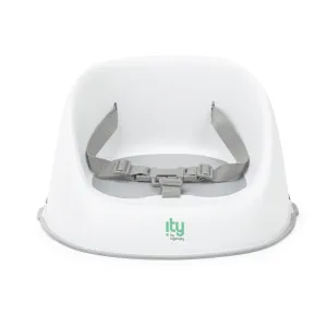 Ingenuity: ity by Ingenuity Simplicity Seat Easy-Clean Baby Booster Feeding Chair, 3-Point Harness, Washable Removable Straps - Grey