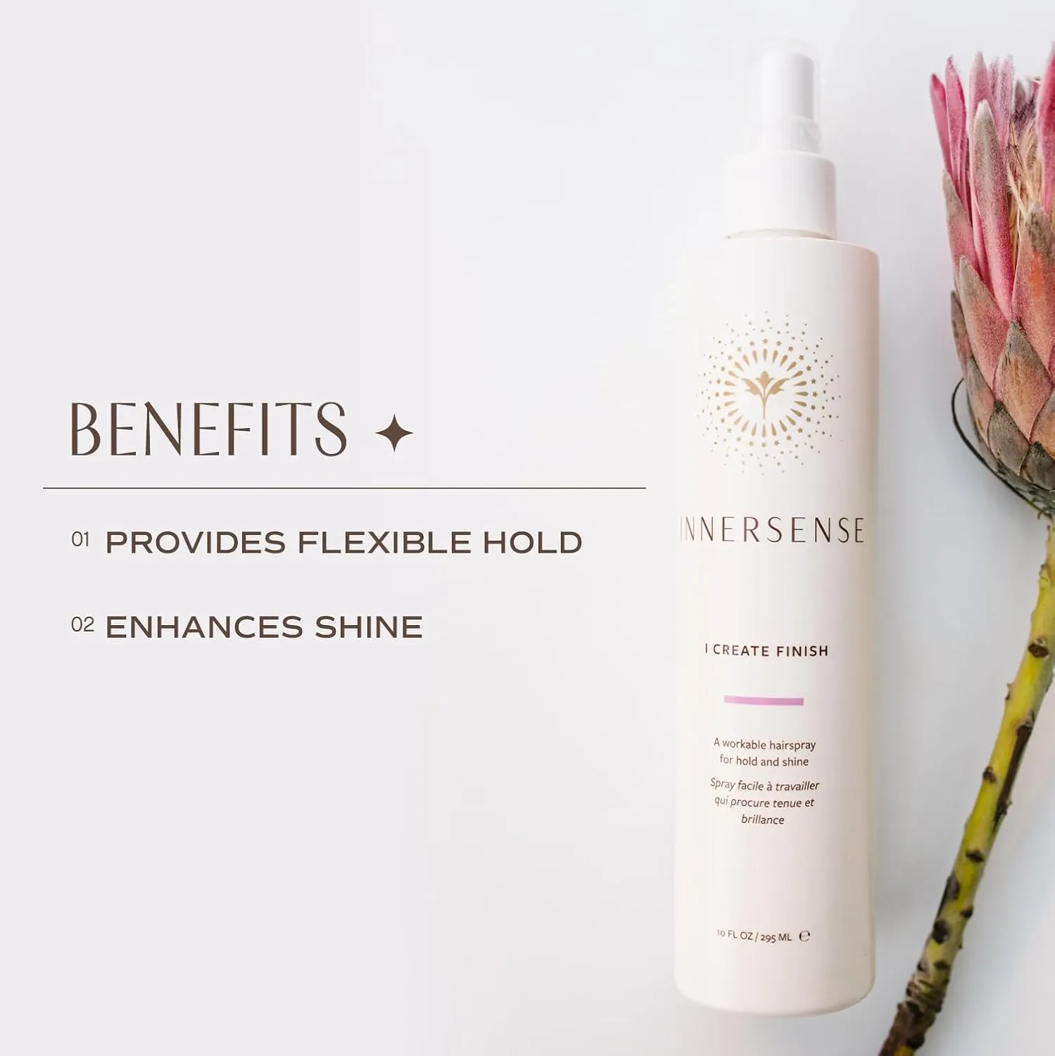 INNERSENSE Organic Beauty - Natural I Create Finish Finishing Spray | Non-Toxic, Cruelty-Free, Clean Haircare (10 fl oz)