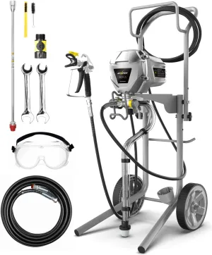 InoKraft MaXpray M3 Cart Airless Paint Sprayer, Highly Efficient Thinning-Free Minimal Overspray for Up to 15 Gallon DIY Painting Projects Home Interior & House Exterior, with Sprayer Accessories