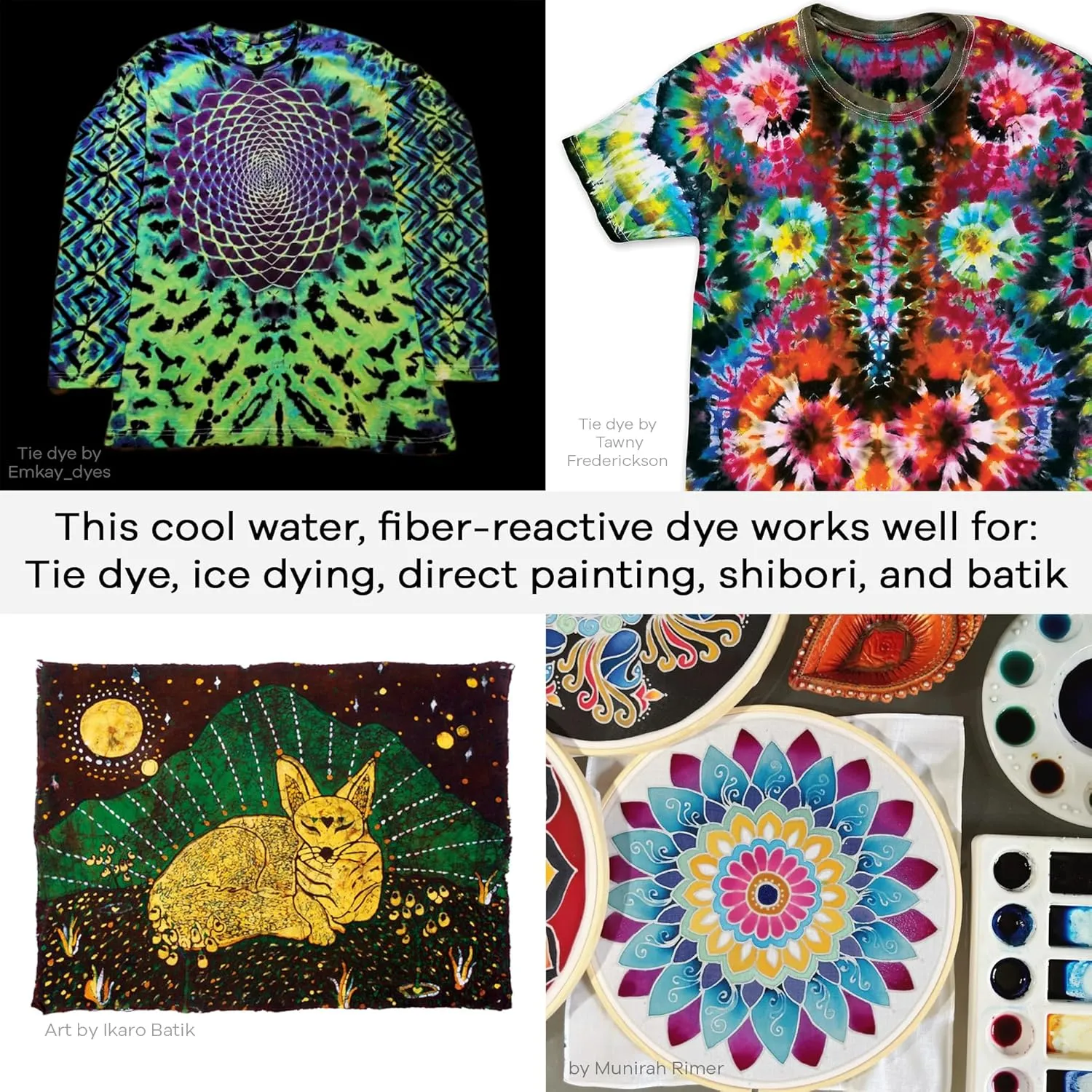 Jacquard Procion Mx Dye - Tie Dye Powder - Bright Green - 8 oz - Cold Water Fiber Reactive Dye Made in USA