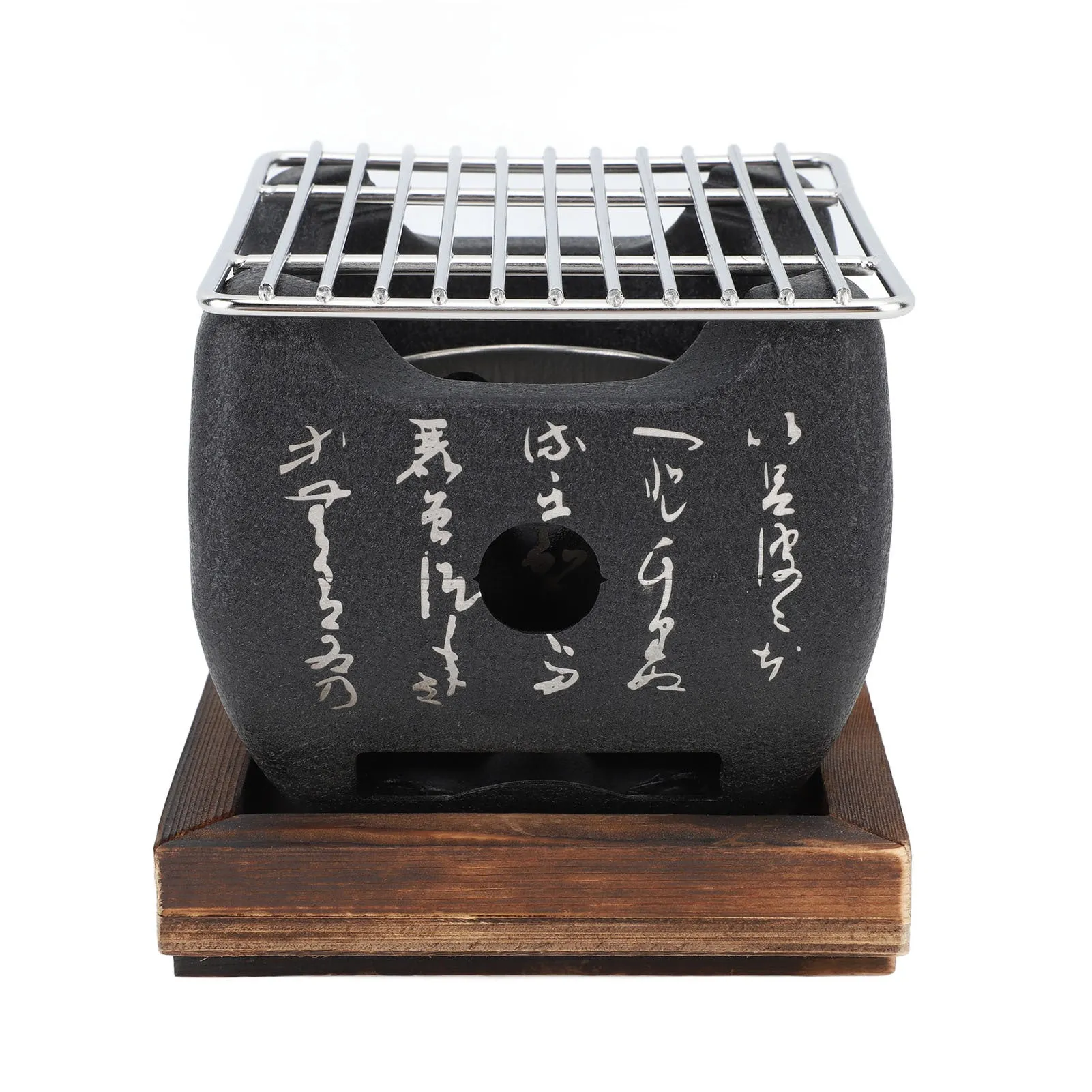 Japanese Script Food Charcoal Stove Multi Functional Fast Heating Mini Portable Barbecue Stove for Grilling Family Large Square 5.9 X 5.9 X 5.3in