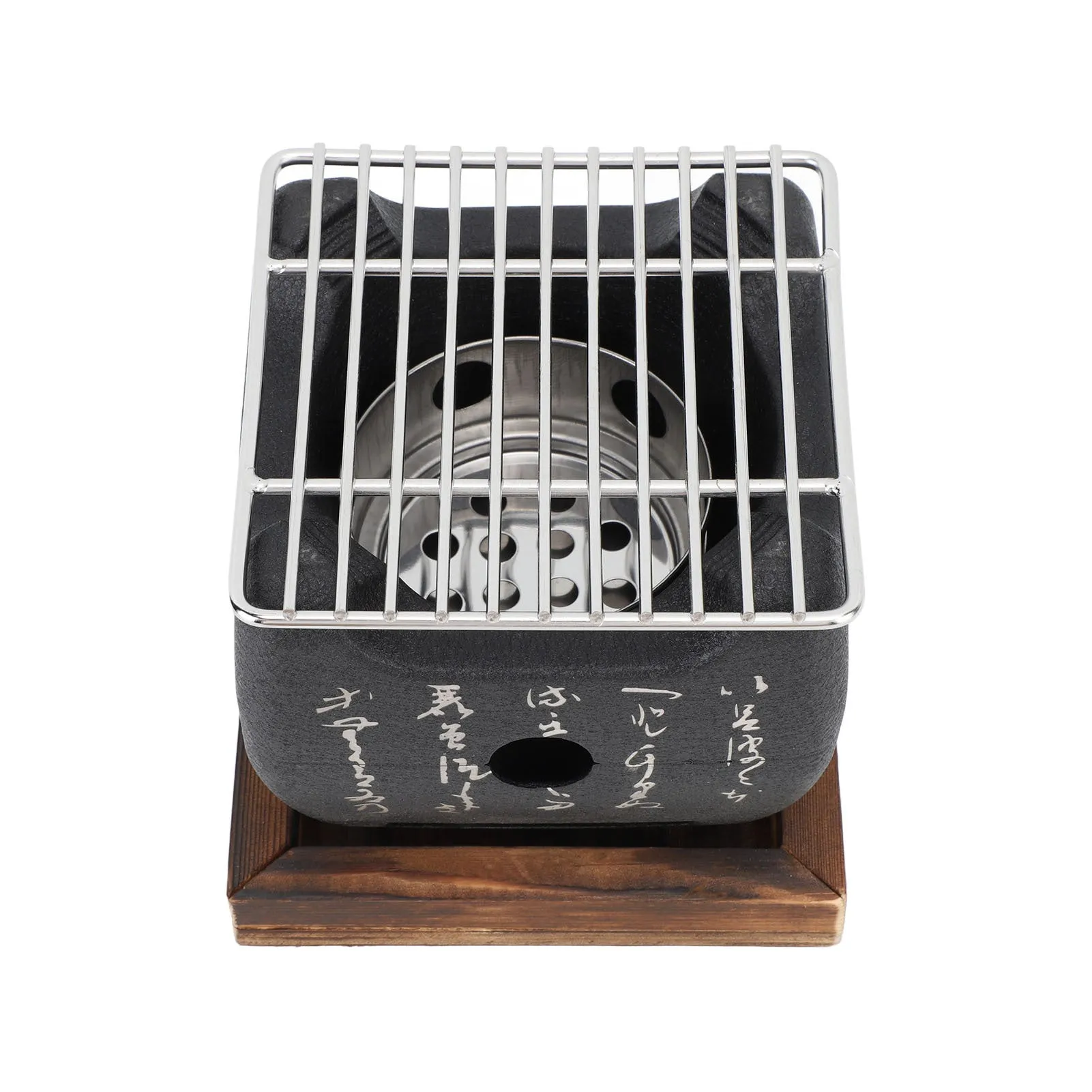 Japanese Script Food Charcoal Stove Multi Functional Fast Heating Mini Portable Barbecue Stove for Grilling Family Large Square 5.9 X 5.9 X 5.3in