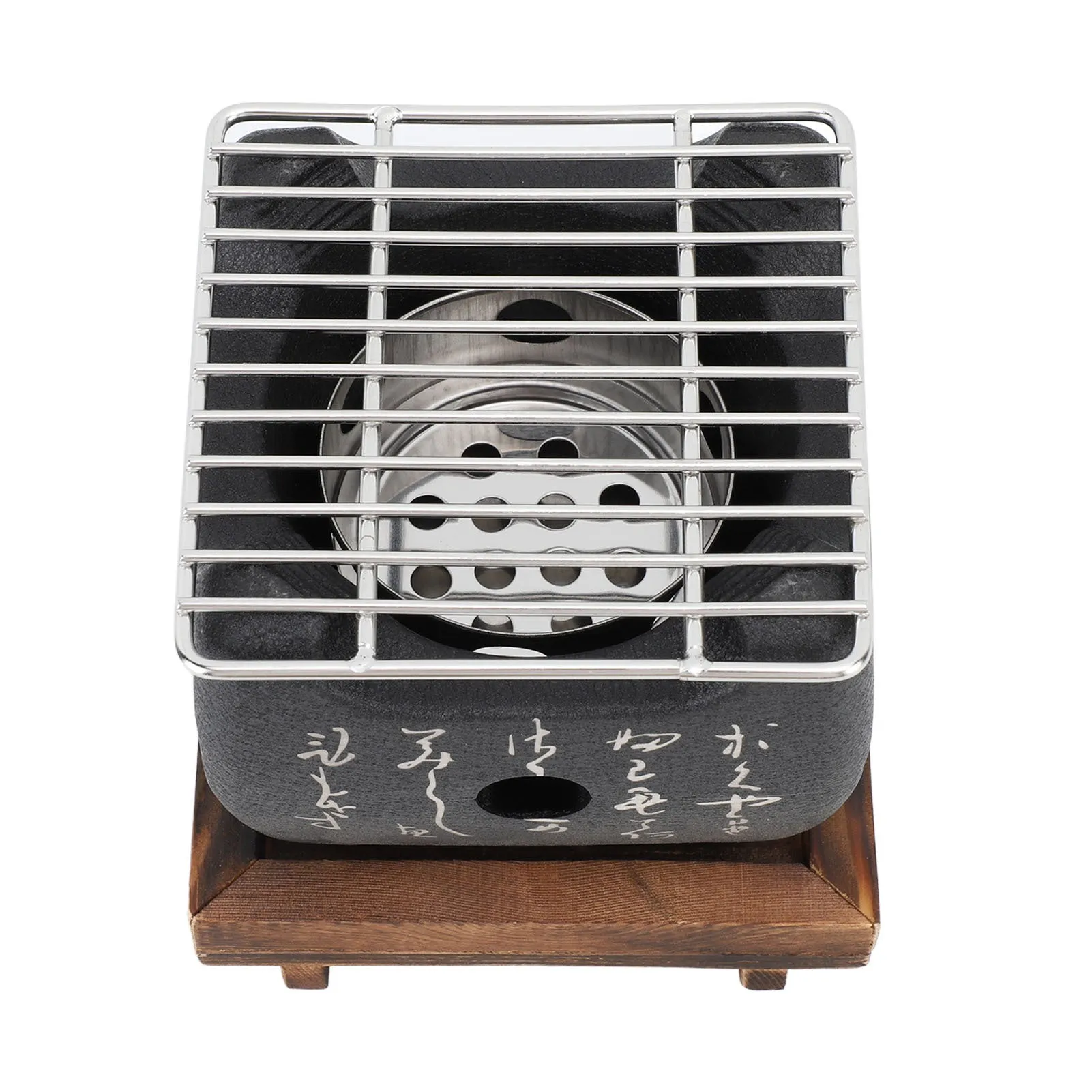 Japanese Script Food Charcoal Stove Multi Functional Fast Heating Mini Portable Barbecue Stove for Grilling Family Large Square 5.9 X 5.9 X 5.3in