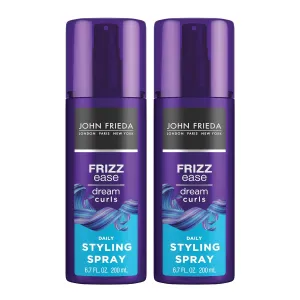 John Frieda Anti Frizz, Frizz Ease Dream Curls Daily Styling Spray for Curly Hair, Magnesium-enriched Formula, 6.7 Oz, Pack of 2