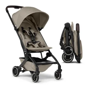 Joolz AER  Lightweight & Compact Travel Stroller - Portable One-Hand Fold Design - Ergonomic Seat for Infant & Toddler (up to 50 lb) - XXL Sun Hood - Stroller for Airplane -Travel Pouch -Sandy Taupe