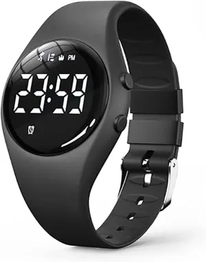 Kids Pedometer Fitness Watch Without App/Bluetooth, Rechargeable Sports Watch with 21-Day Battery Life, IP68 Waterproof Watch with Alarm Clock Timer Step/Distance/Calorie Counter for Kid Boys Girls
