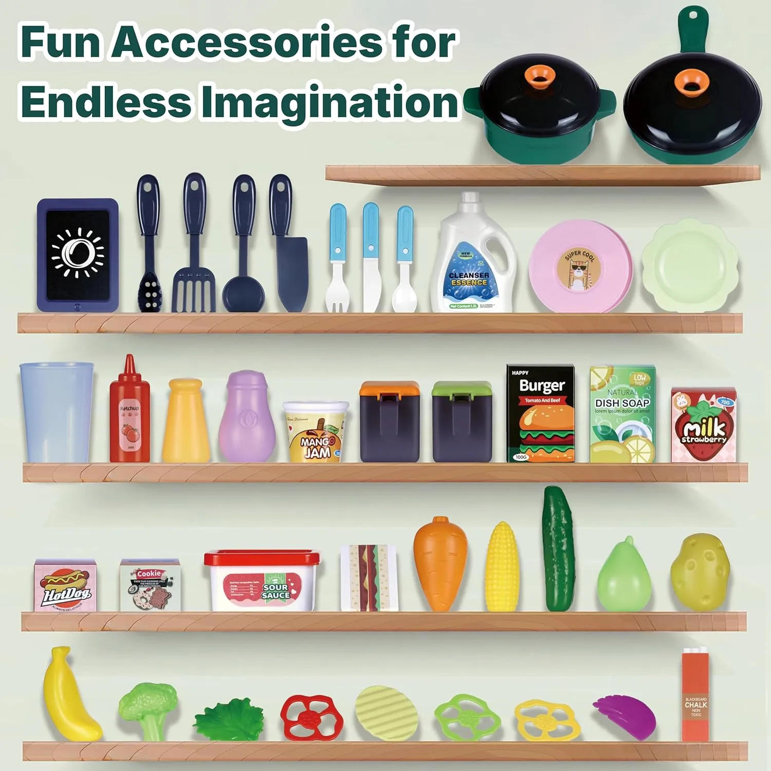 Kids Pretend Kitchen Playset with Electronic Stove, Steam & LED Lights – Interactive Toddler Kitchen Toy with Working Sink, Play Food & Accessories for Girls & Boys 3–8 Years (Green)