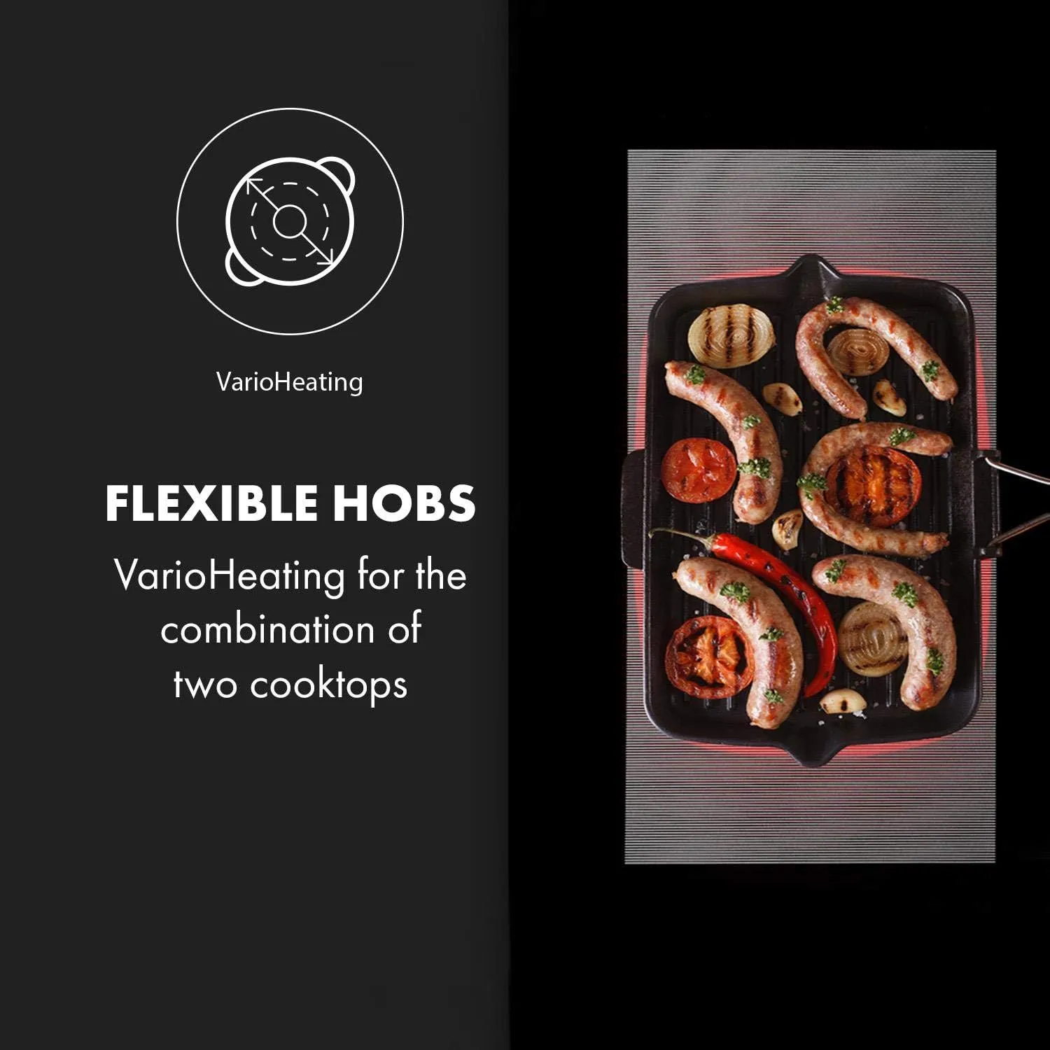 Klarstein Delicatessa 90 - induction hob, self-sufficient, built-in hob, 90 cm, 5 zones, 7000 watts, booster, pot detection, timer, glass ceramic, flex zone technology, black