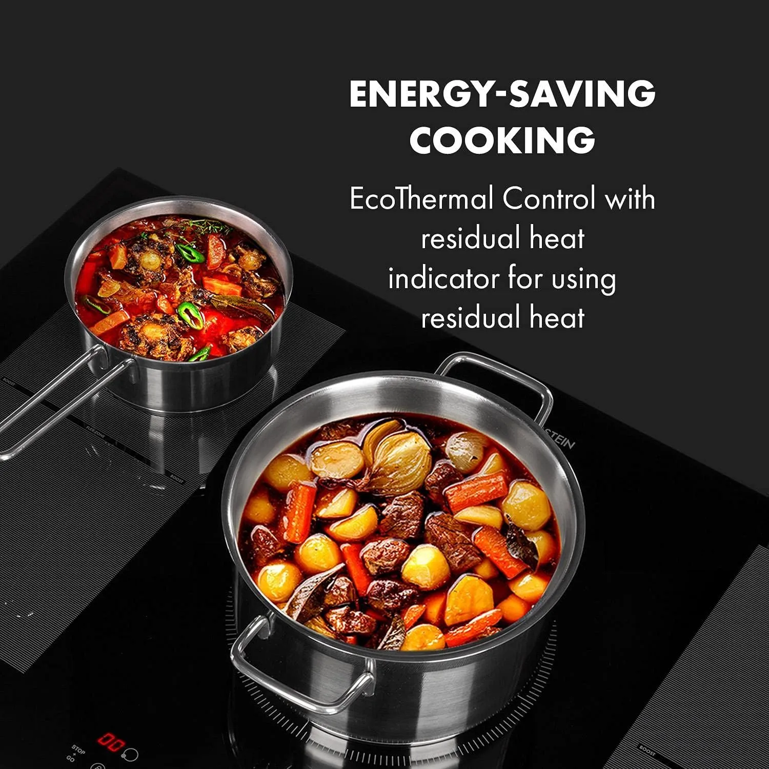 Klarstein Delicatessa 90 - induction hob, self-sufficient, built-in hob, 90 cm, 5 zones, 7000 watts, booster, pot detection, timer, glass ceramic, flex zone technology, black