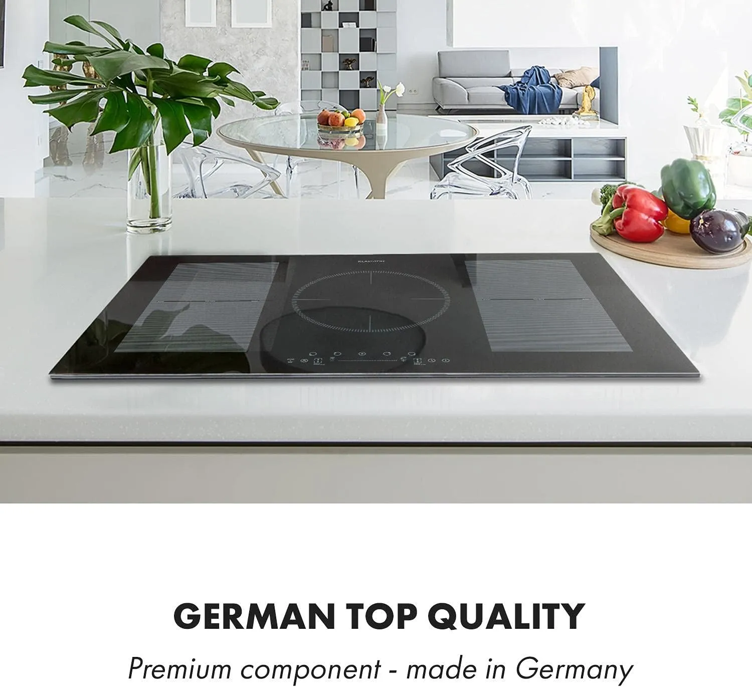 Klarstein Delicatessa 90 - induction hob, self-sufficient, built-in hob, 90 cm, 5 zones, 7000 watts, booster, pot detection, timer, glass ceramic, flex zone technology, black