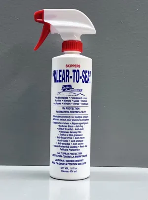 Klear-to-Sea Cleaner & Preserver Spray, 474 ml – Anti-Fog, UV Protection, and Anti-Static Formula for Marine Windscreens, Vinyl, and Plastics