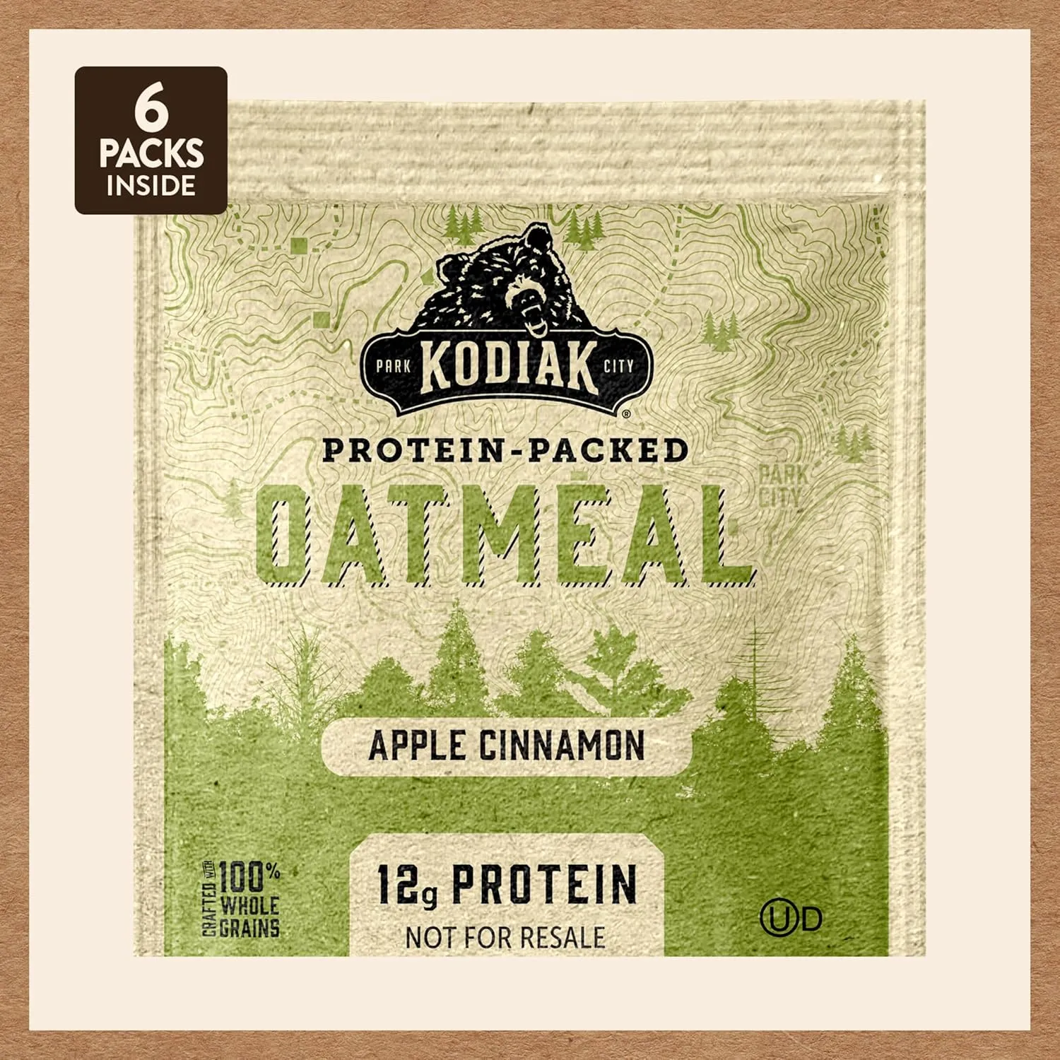 Kodiak Cakes Instant Oatmeal Packets, Apple Cinnamon, High Protein, 100% Whole Grains, 6 boxes with 6 packets each (36 packets)