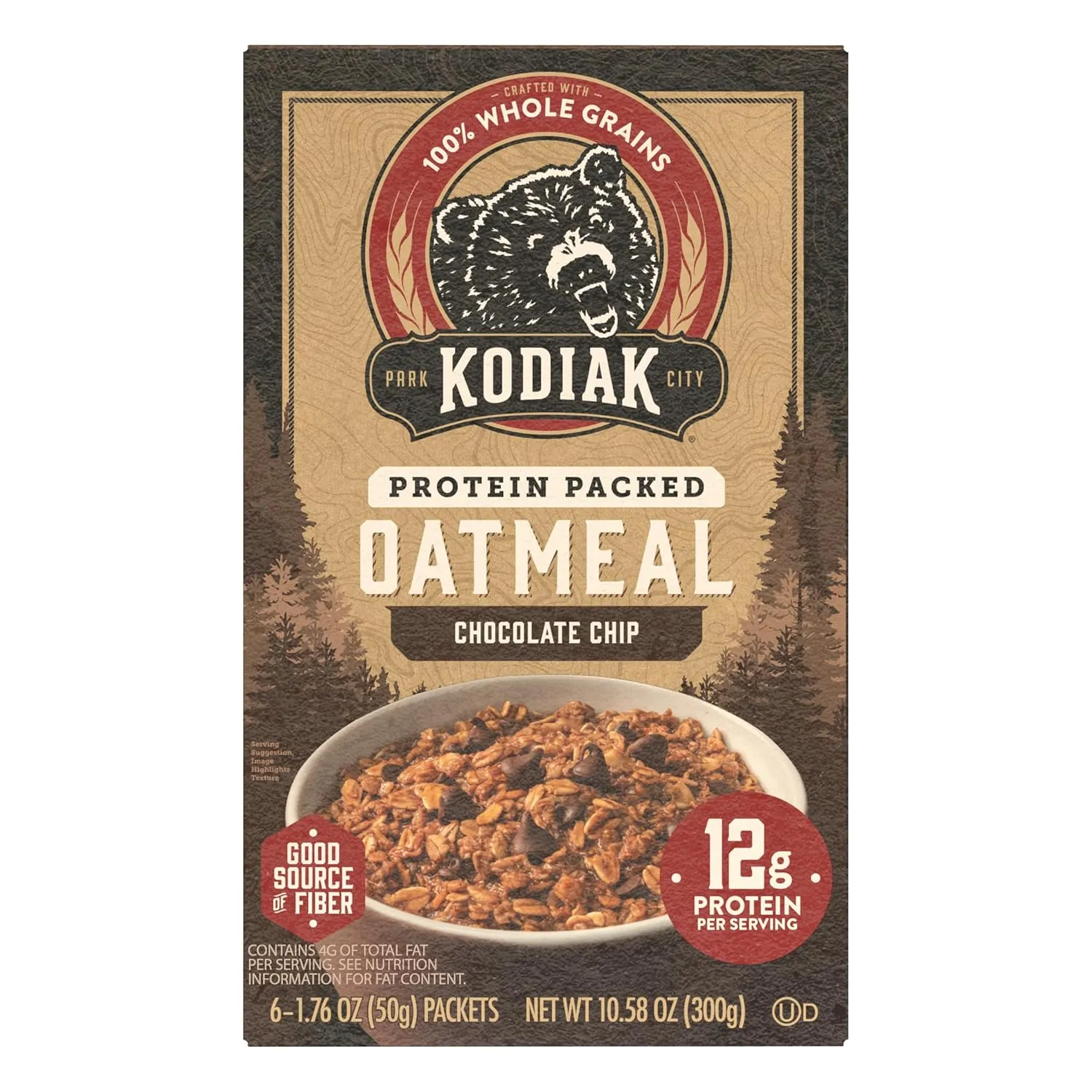 Kodiak Cakes Instant Oatmeal Packets - High Protein - 100% Whole Grains Breakfast Food - Chocolate Chip (36 Packets)
