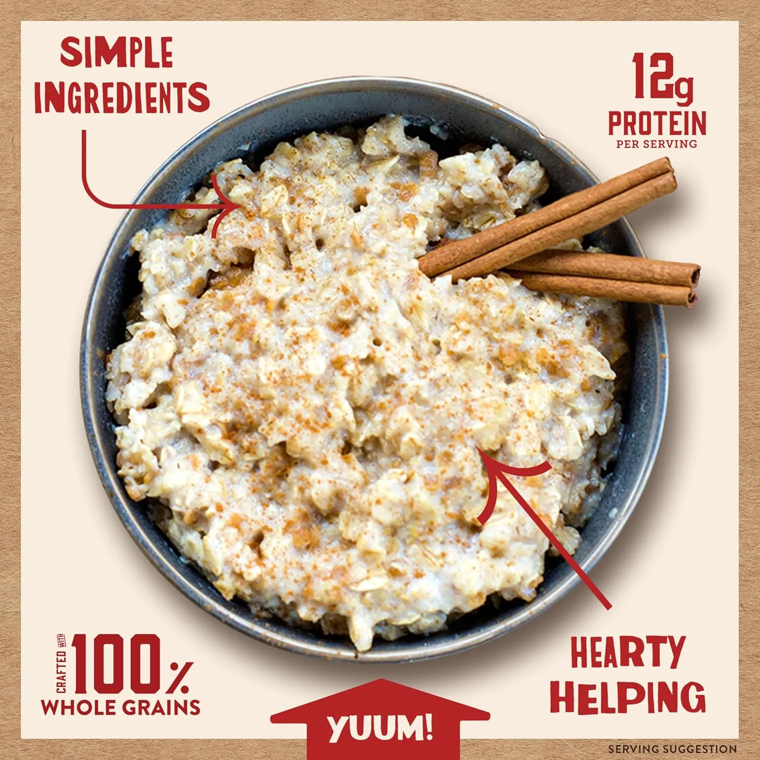 Kodiak Cakes Instant Oatmeal Packets - High Protein- 100% Whole Grains Breakfast Food - Cinnamon (36 Packets)
