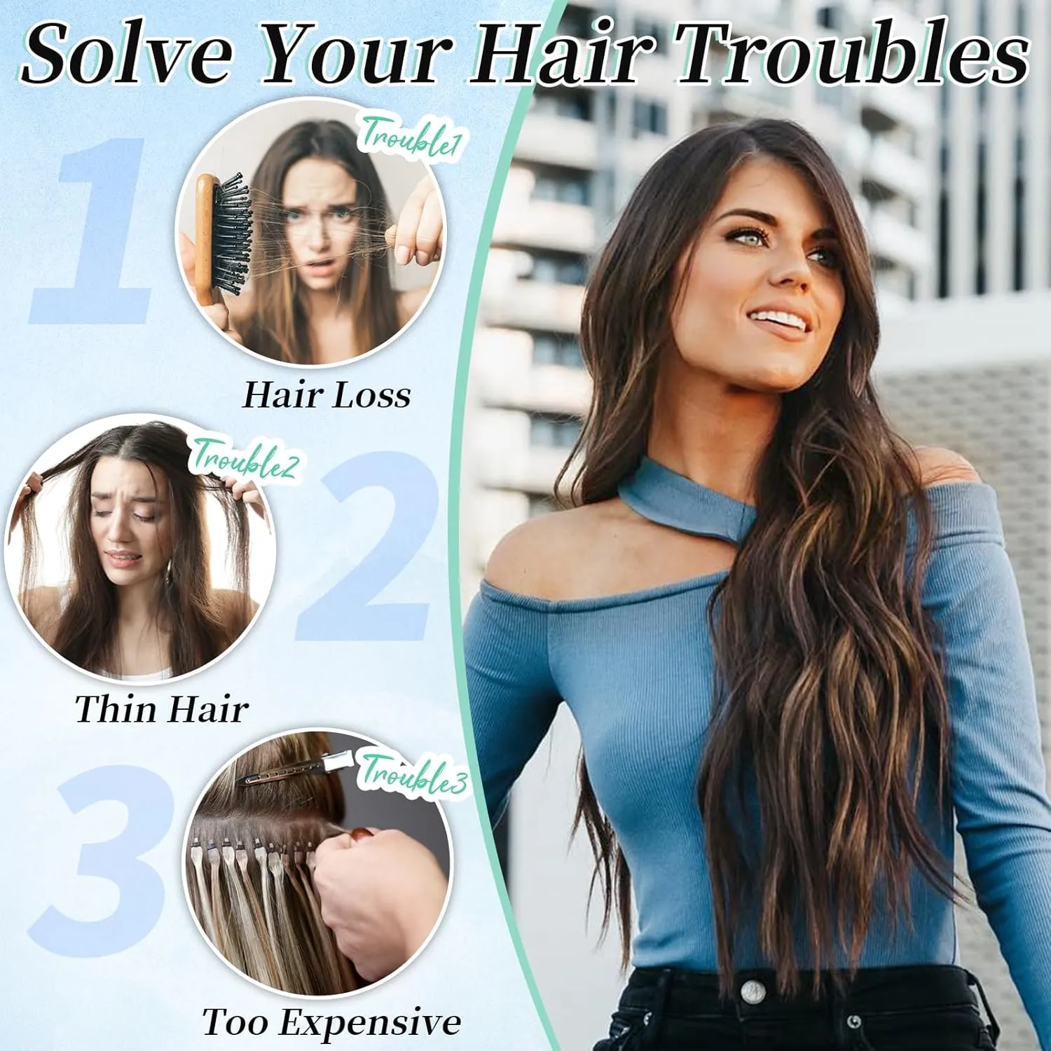 KooKaStyle Clip in Hair Extensions Long Wavy 4PCS Thick Hairpieces Synthetic Highlight Hair Extensions Balayage Dark Brown to Chestnut H2/426 Fiber Double Weft Natural 24Inch for Women