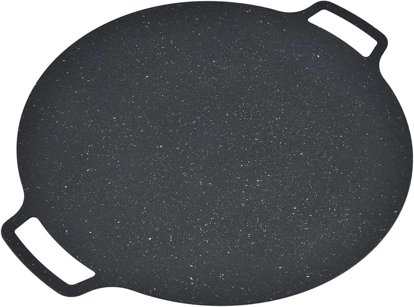 Korean BBQ Grill Pan, Iron Nonstick Heat Resistant Round Grilling Tray Camping Stove frying Griddle for Steak Pizza Pancake Fried Egg Korean BBq Pork(16in)