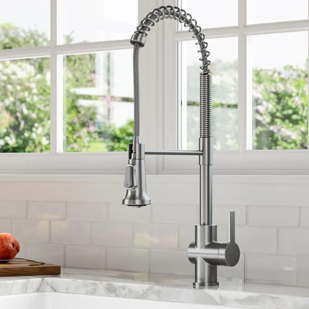 KRAUS Britt 2nd Gen Commercial Style Pull-Down Single Handle Kitchen Faucet in Spot Free Stainless Steel, KPF-1691SFS