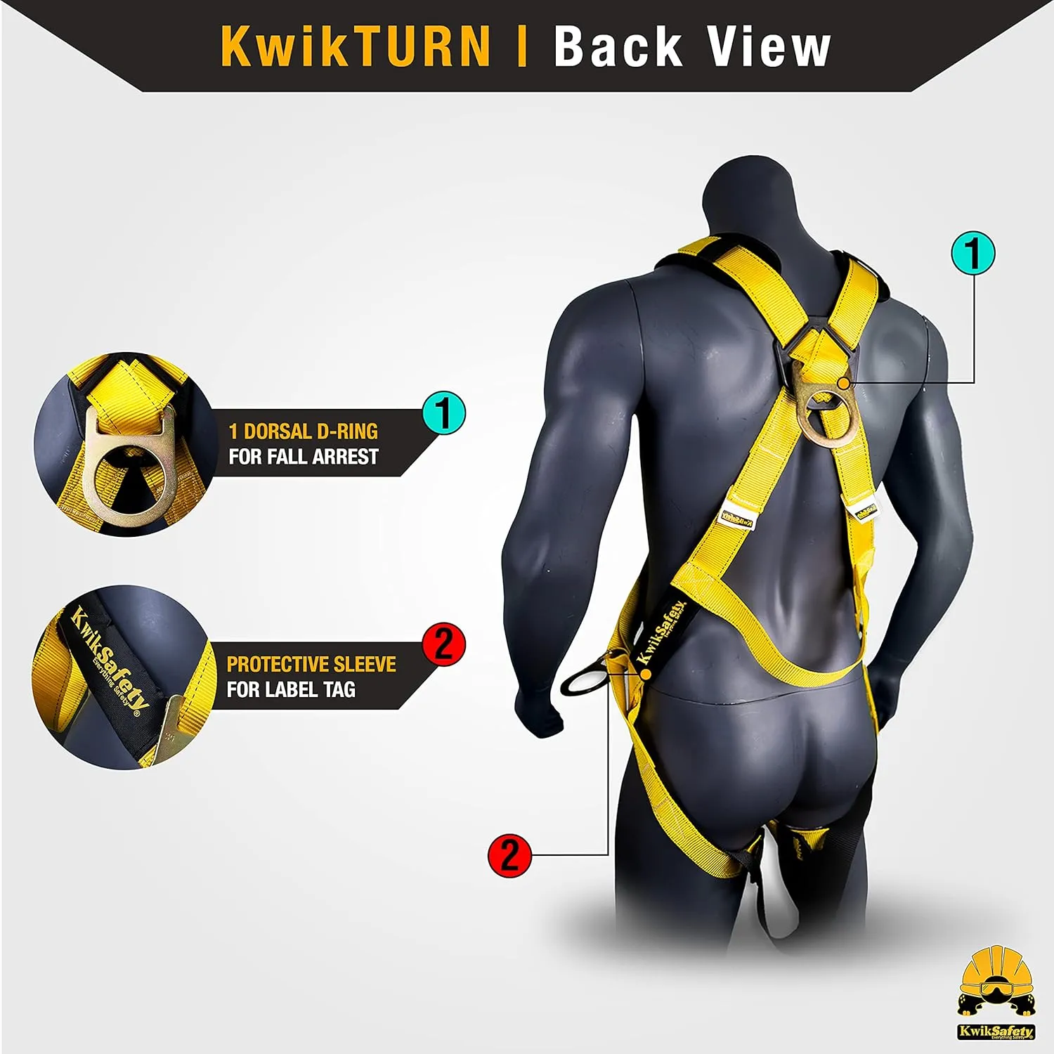 KwikSafety - Charlotte, NC - MONSOON Safety Harness [COMBO] 4 D-Rings, Shoulder Padding ANSI Tested OSHA Compliant & 50FT Vertical Safety Lifeline