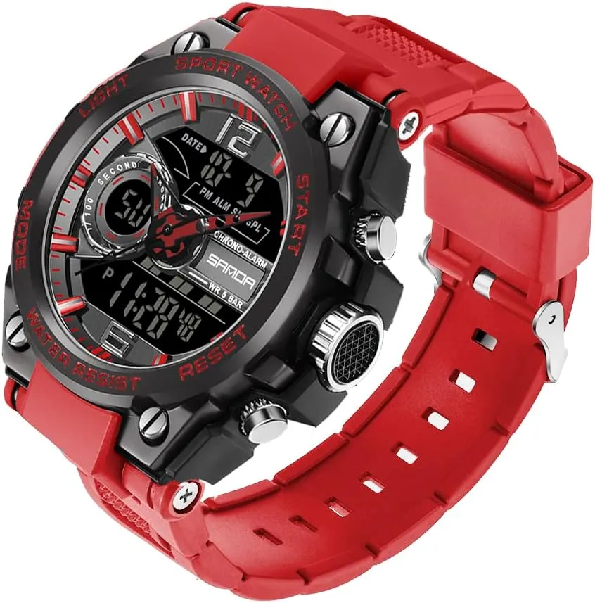 KXAITO Men's Watches Sports Outdoor Waterproof Military Watch Date Multi Function Tactics LED Alarm Stopwatch