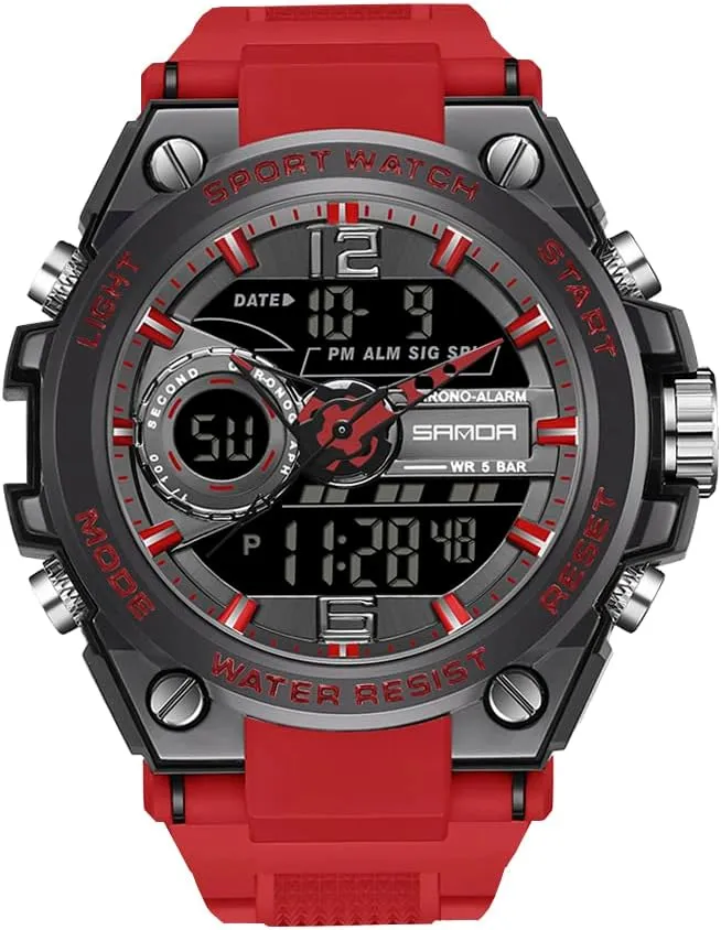 KXAITO Men's Watches Sports Outdoor Waterproof Military Watch Date Multi Function Tactics LED Alarm Stopwatch