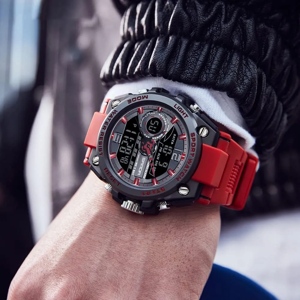 KXAITO Men's Watches Sports Outdoor Waterproof Military Watch Date Multi Function Tactics LED Alarm Stopwatch