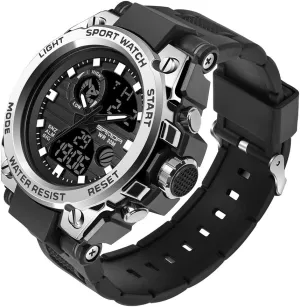 KXAITO Men's Watches Sports Outdoor Waterproof Military Watch Date Multi Function Tactics LED Alarm Stopwatch