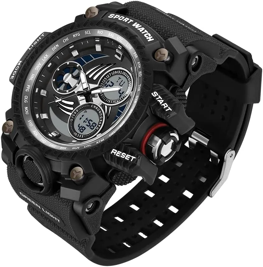 KXAITO Men's Watches Sports Outdoor Waterproof Military Watch Racing car Dashboard Design for Men 3153